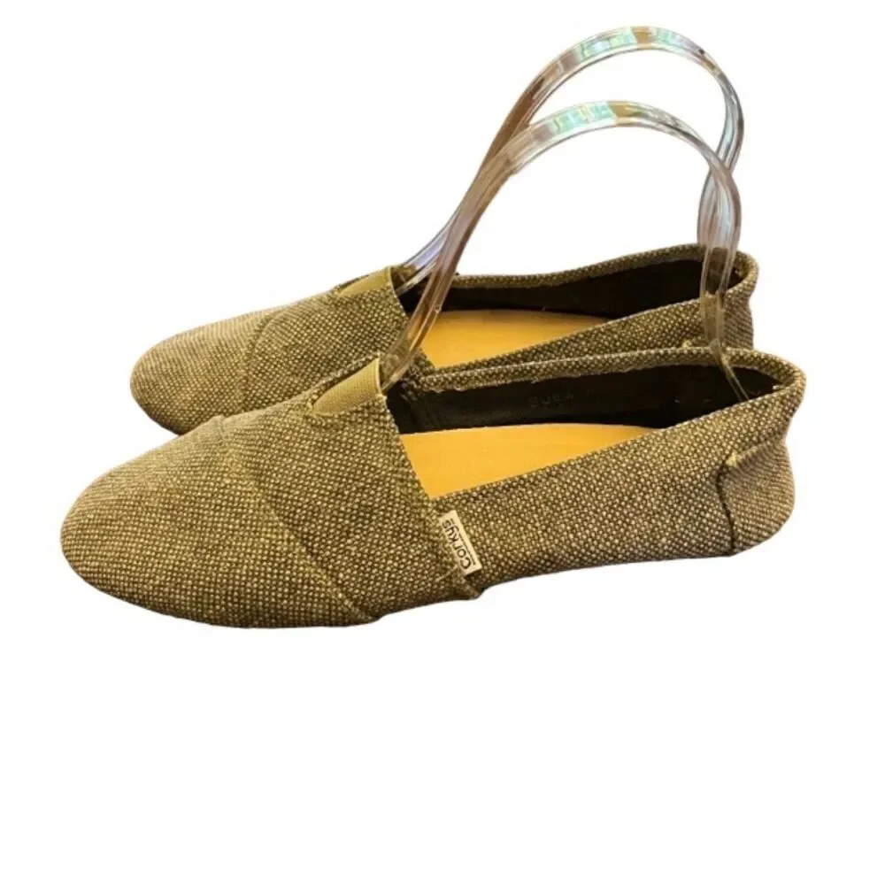 Corkys SUES Women's Casual‎ Canvas Flats Shoes Slip On Fat Beach Size 7